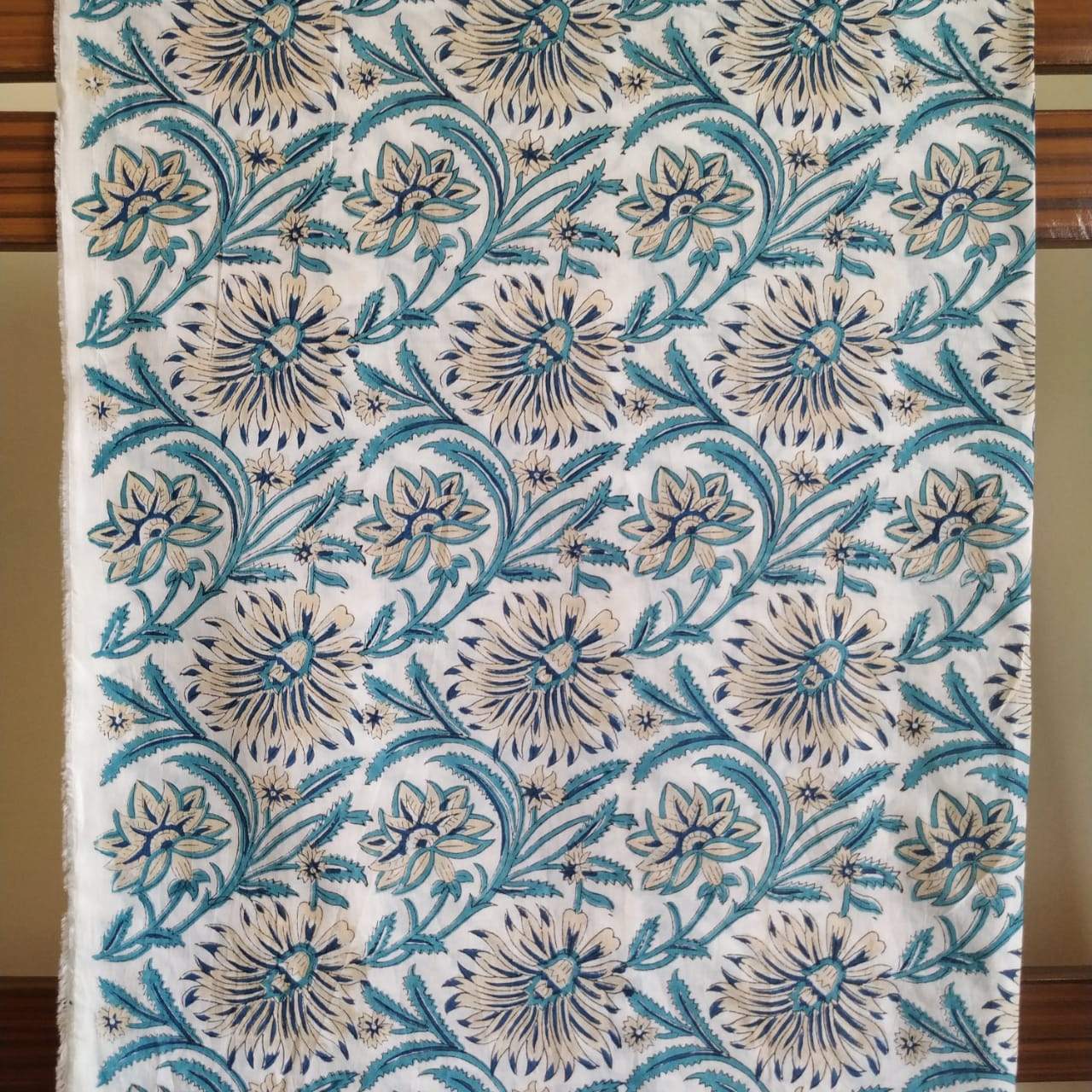 Shop Hand Block Print Pure Cotton Running Fabric (CRF81)