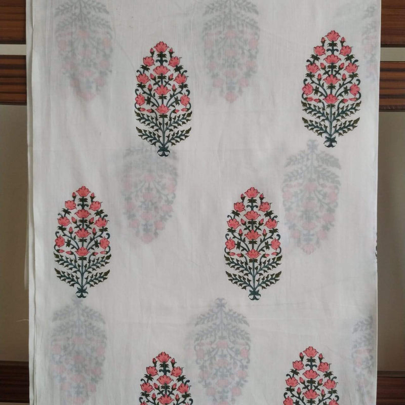 Shop Block Print Pure Cotton Running Fabric (CRF86)