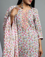 shop stitched pure cotton suit sets with mulmul dupatta (CSS01)