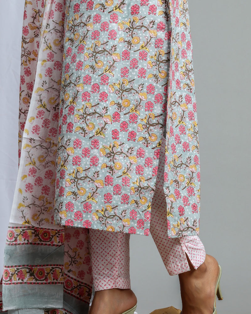 shop stitched pure cotton suit sets with mulmul dupatta (CSS01)