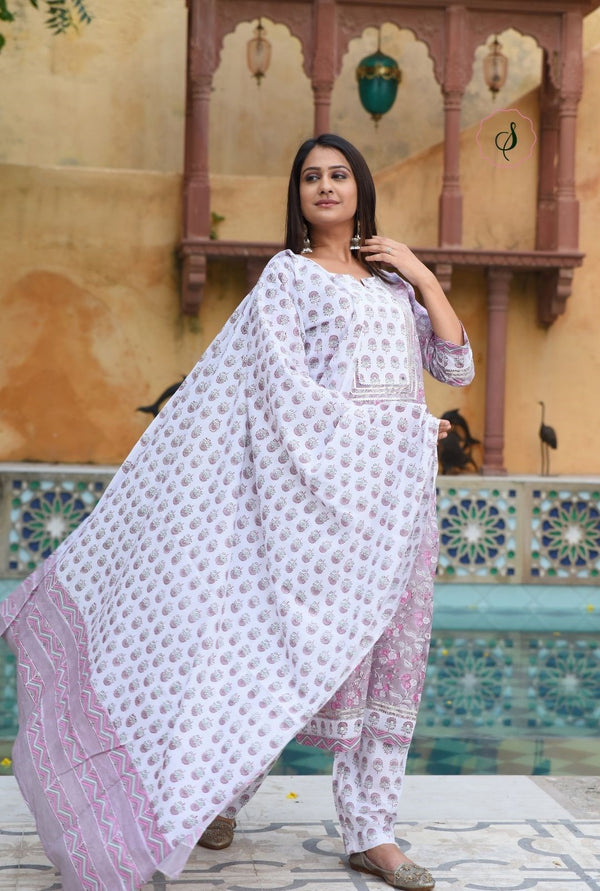 shop stitched suit sets with mulmul dupatta online (CSS25MUL)