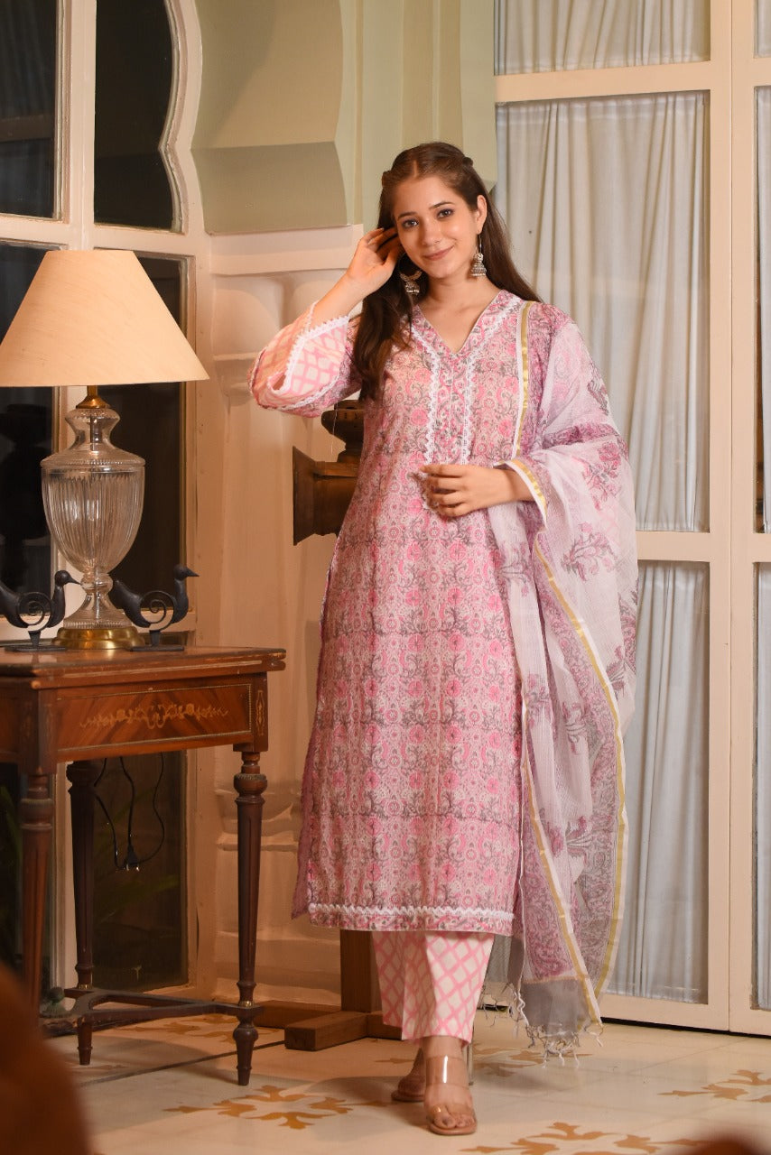 shop stitched suit sets with kota doria dupatta online (CSS31KD)