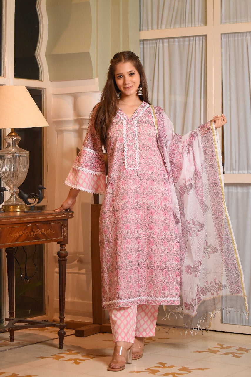 shop stitched suit sets with kota doria dupatta online (CSS31KD)
