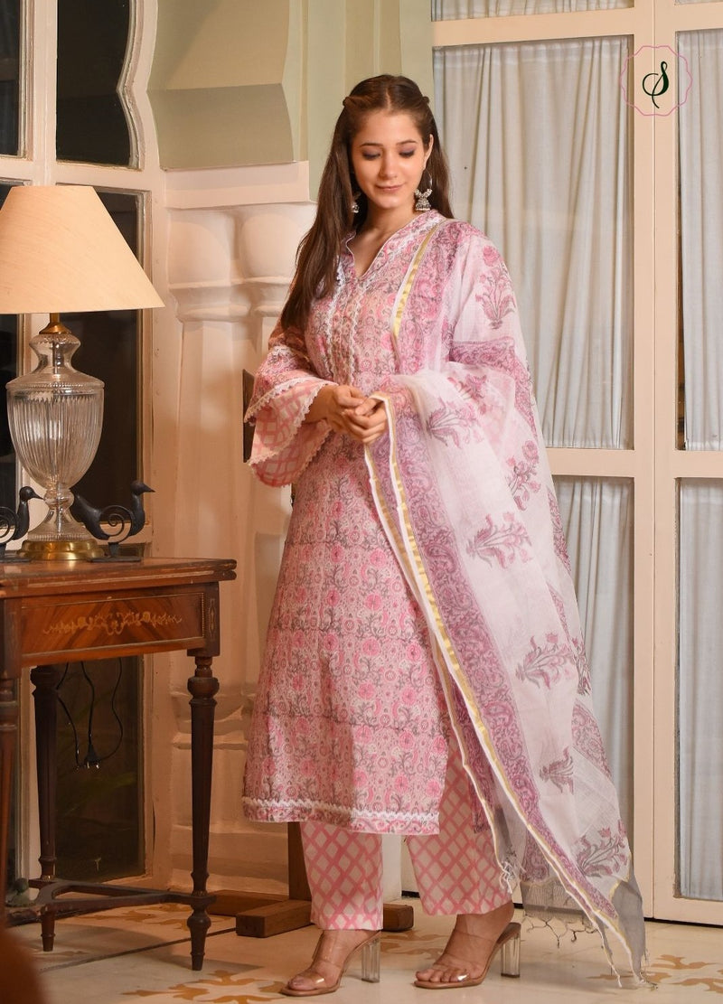 shop stitched suit sets with kota doria dupatta online (CSS31KD)