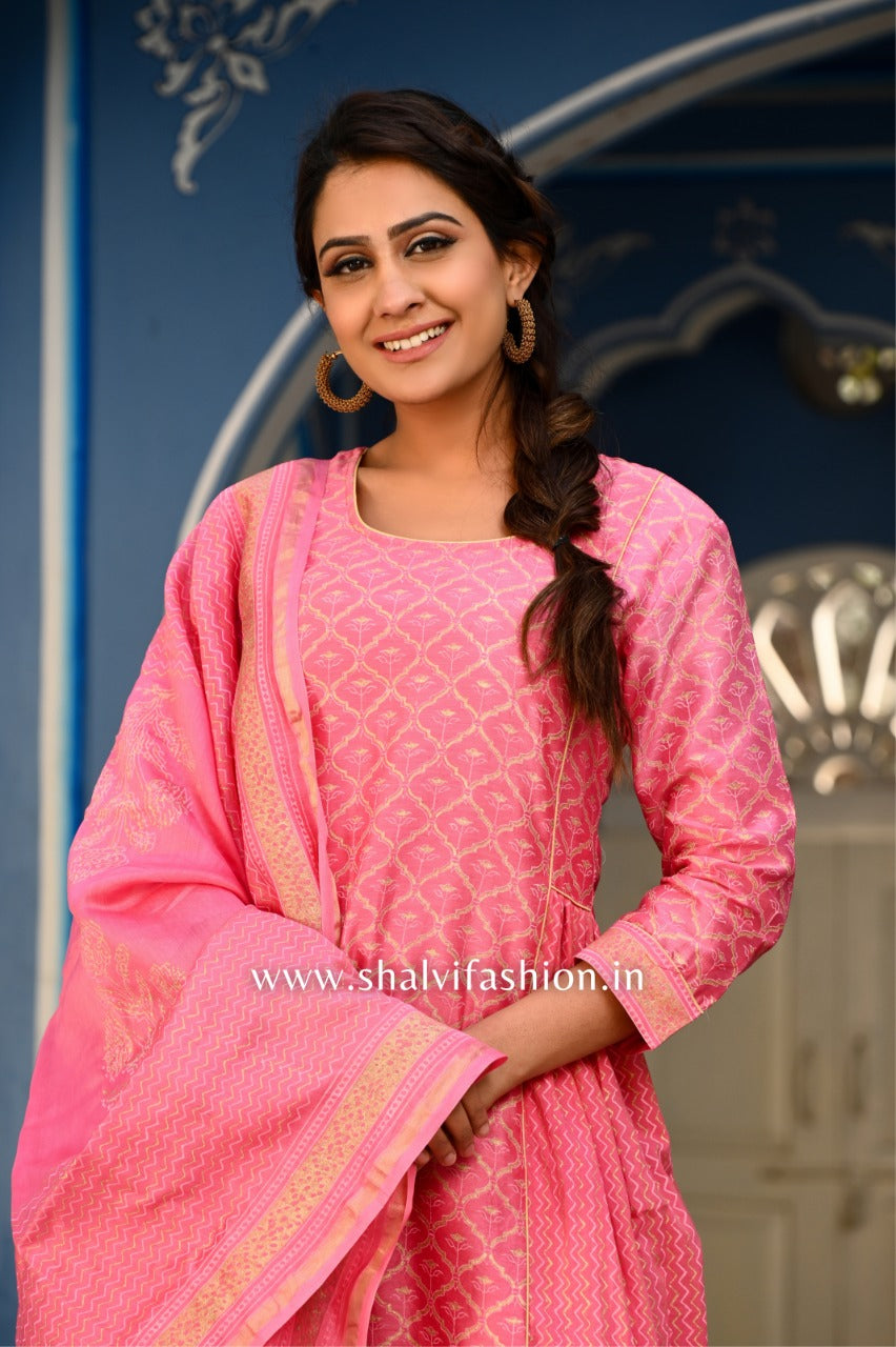 Shop stitched chanderi silk suit sets online (CSS40)