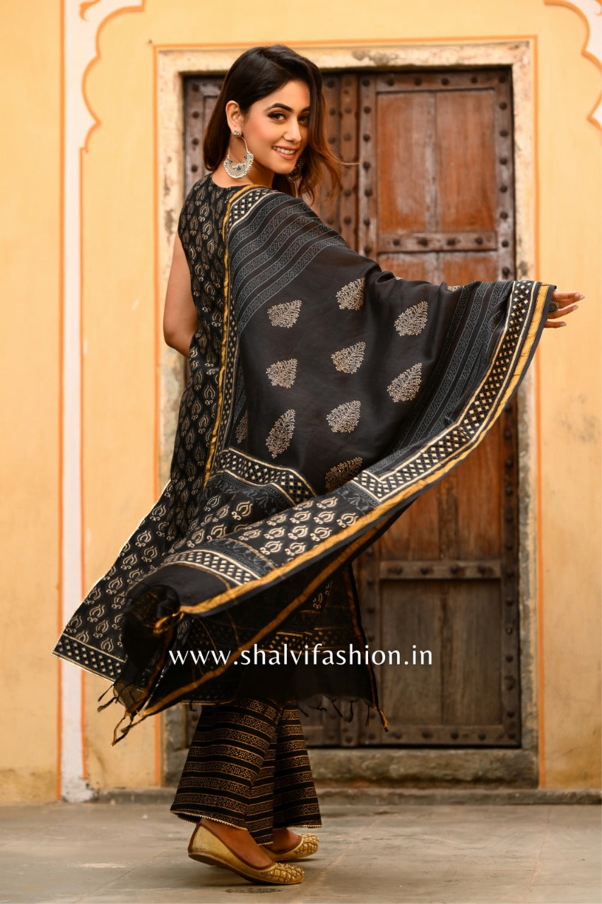 Shop jaipuri print chanderi silk suit sets online (CSS41)
