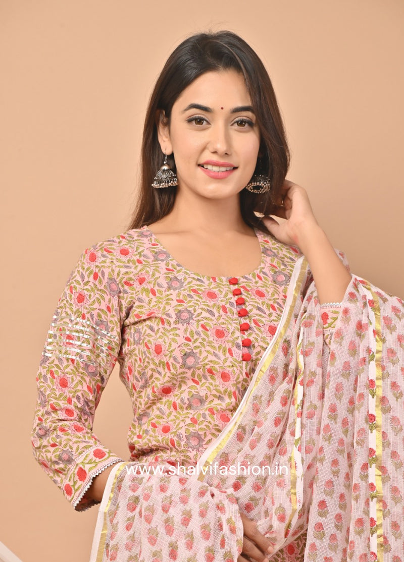 Shop block printed cotton suit sets in jaipur (CSS48KD)