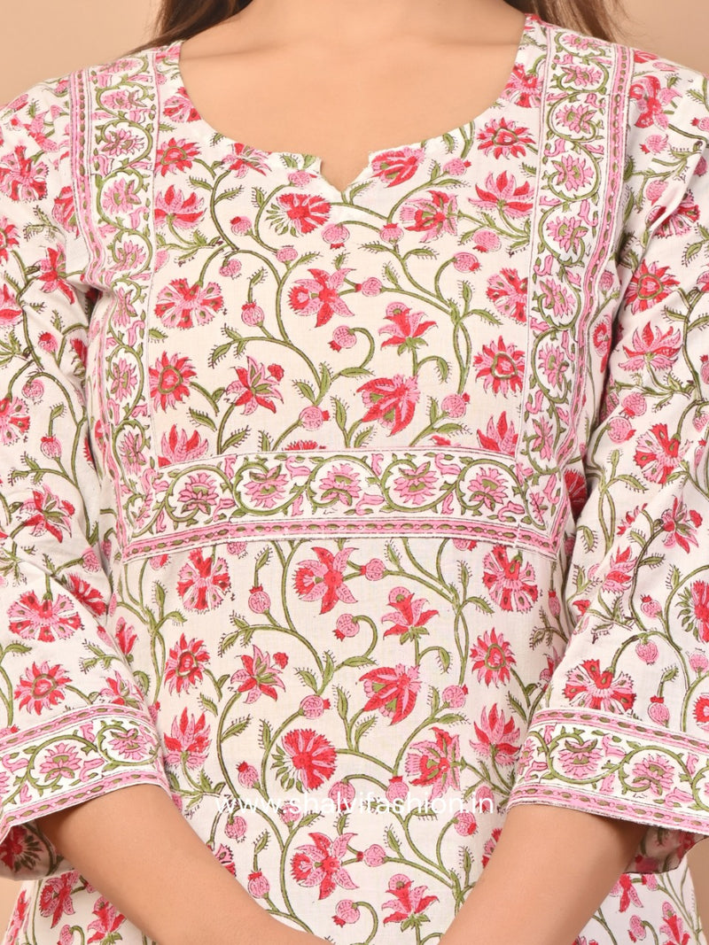Shop jaipuri print cotton suit sets with kota doria dupatta online (CSS49KD)