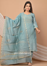 Shop zardosi hand work chanderi silk suit sets online (CSS55)