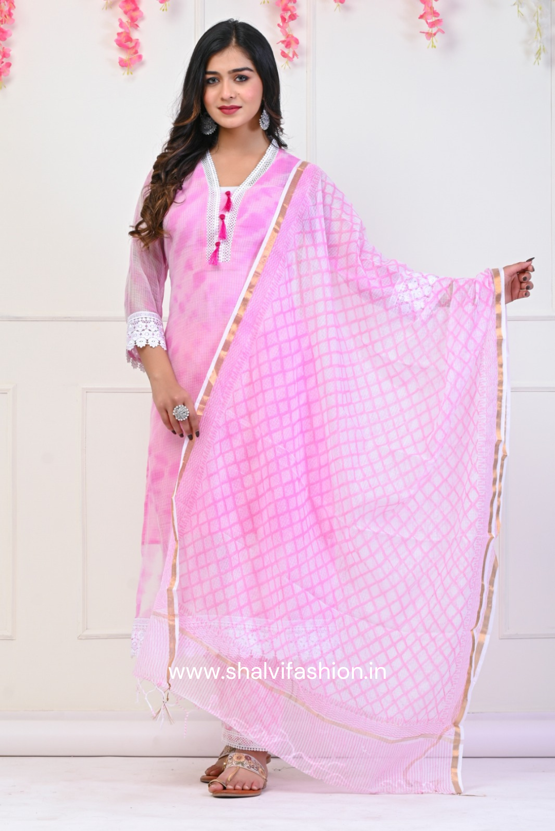 Shop block print kota doria suit sets in jaipur (CSS70KD)