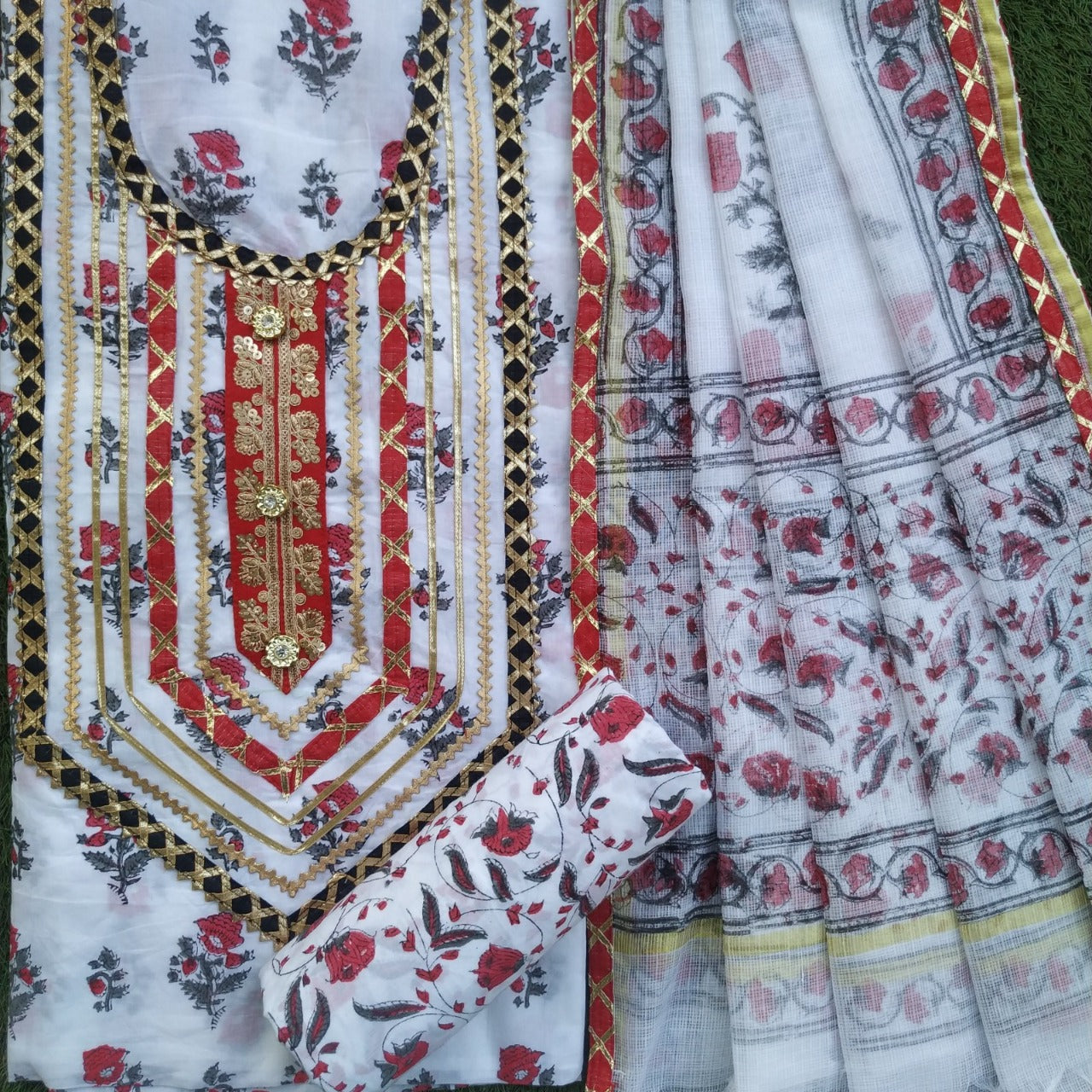 shop unstitched gota work suits onlin