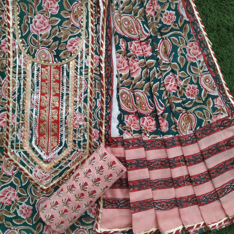 shop gota work suits with mulmul dupatta