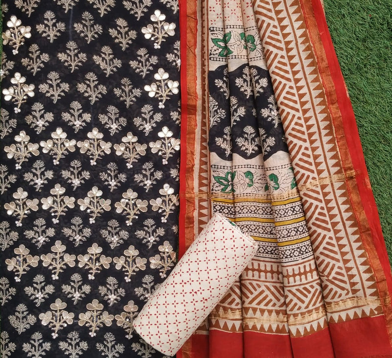Shop gota patti work chanderi silk suit sets (GOTA286)