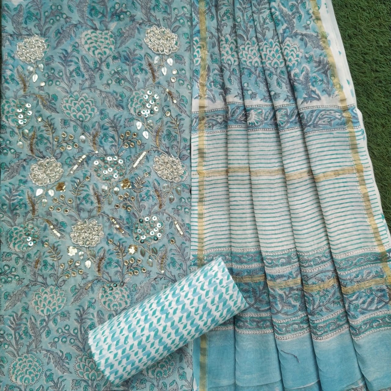 Shop zardozi work suit sets online (GOTA289)