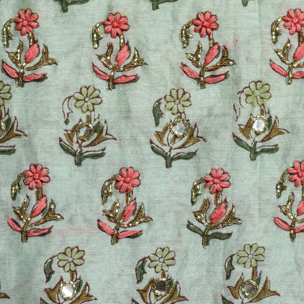 Shop hand work chanderi silk suit sets (GOTA307)