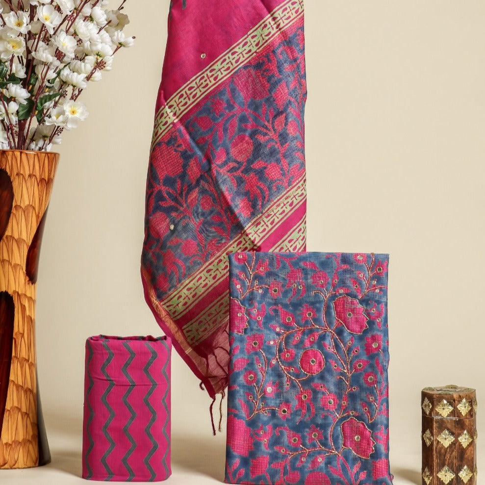 Shop unstitched zardosi work suit collection (GOTA310)
