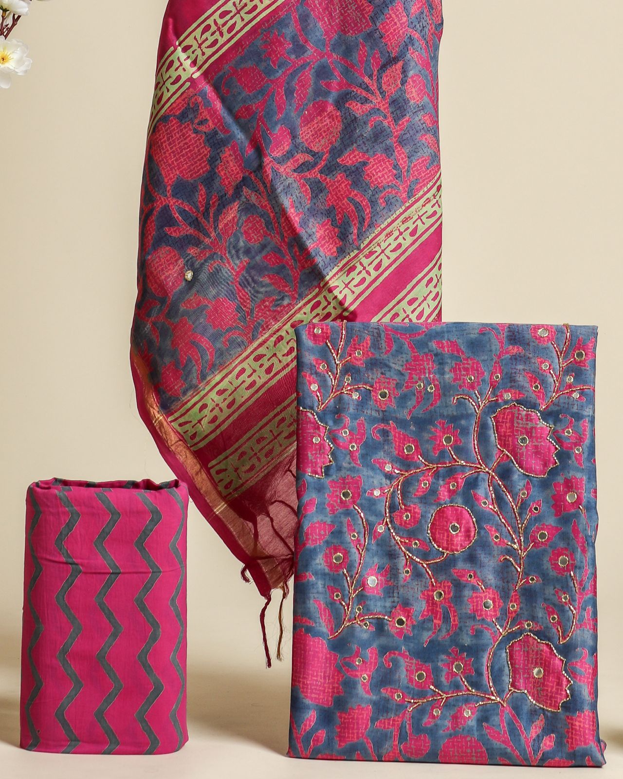 Shop unstitched zardosi work suit collection (GOTA310)