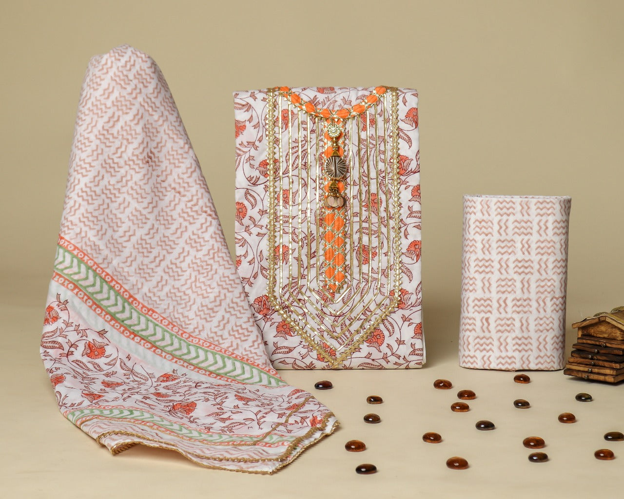 Shop unstitched gota work suit sets (GOTA326MUL)