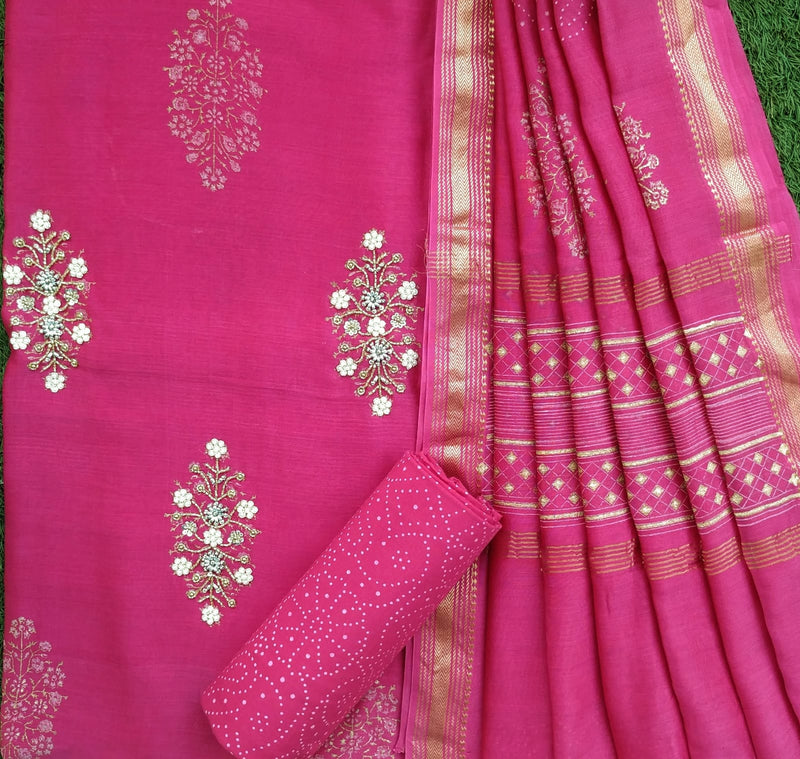 Shop hand work maheshwari silk suit sets online (GOTA341)