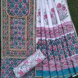 Shop hand work suit sets with mulmul dupatta in jaipur (GOTA347MUL)