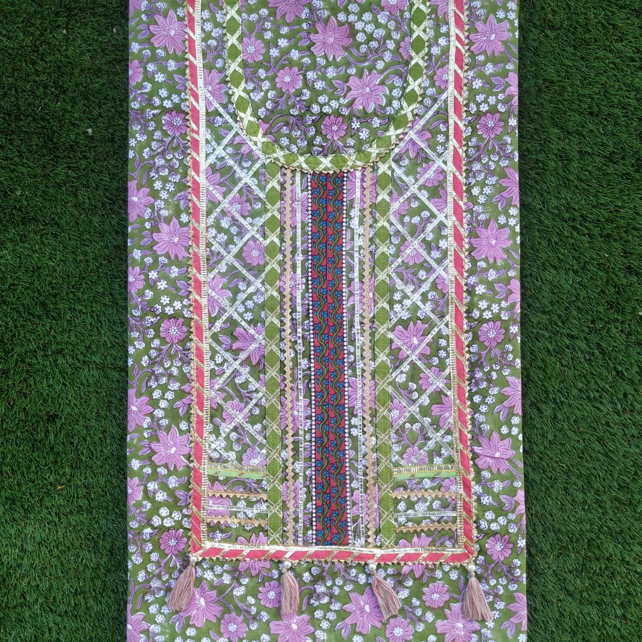 Shop Unstitched Gota Work Suits with Kota Doria Dupatta (GOTA34)