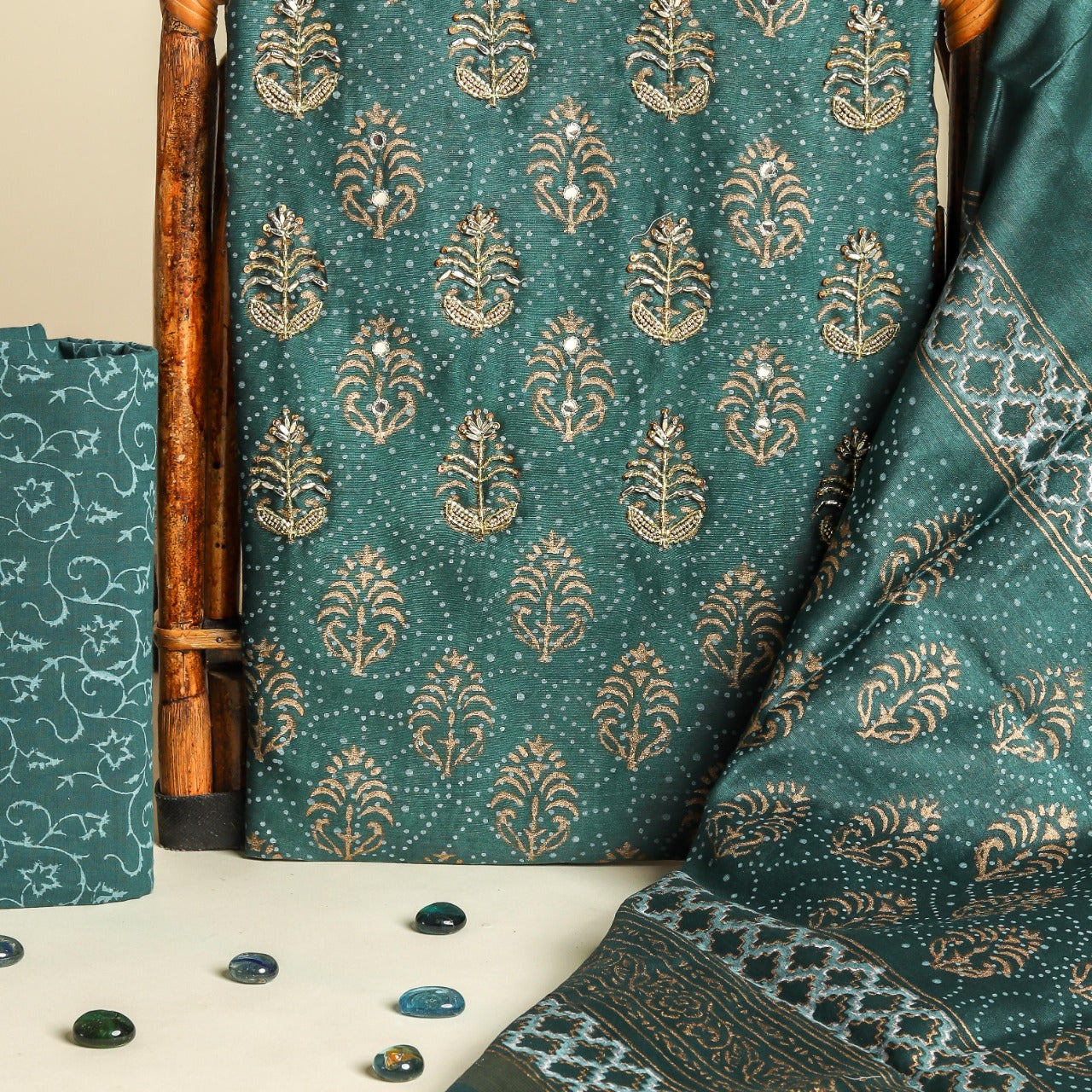 Shop chanderi hand work collection online shopping (GOTA373)