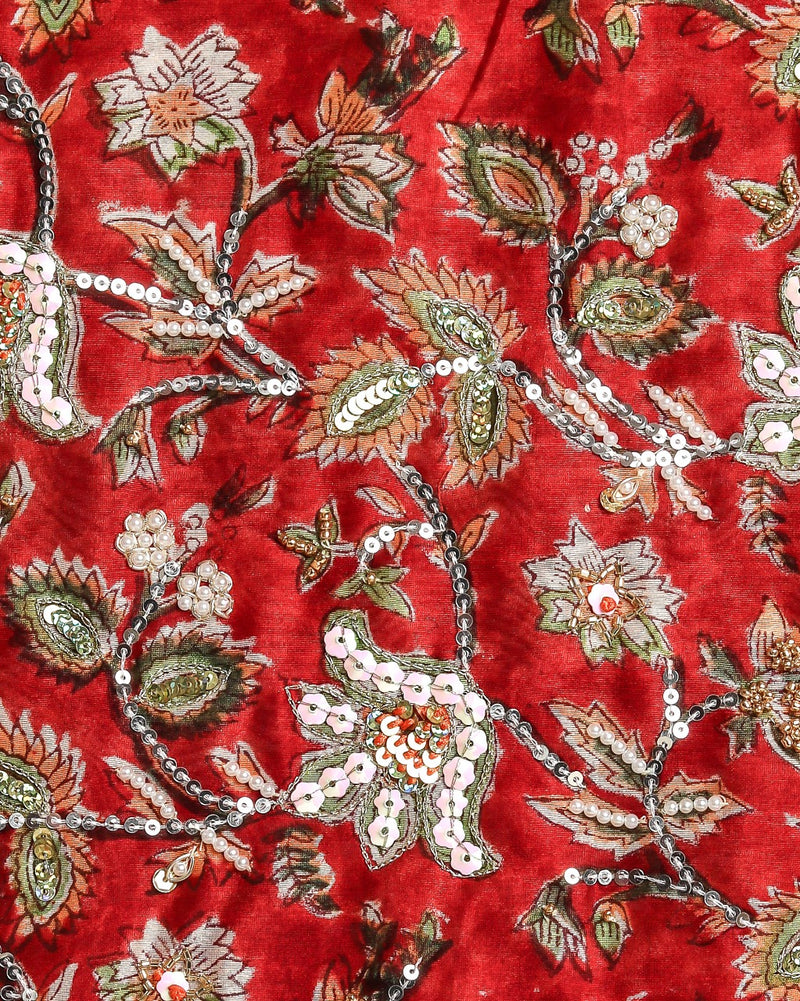 Shop hand work collection chanderi silk suits in jaipur (GOTA380)