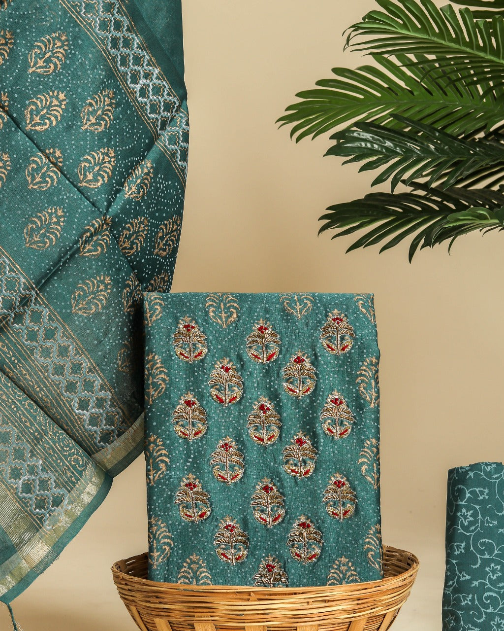Shop chanderi silk hand work collection online (GOTA382)