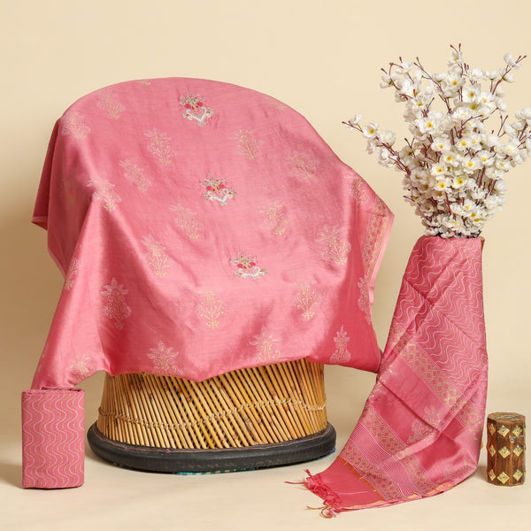 Shop buta print chandei silk suit sets in jaipur (GOTA390)