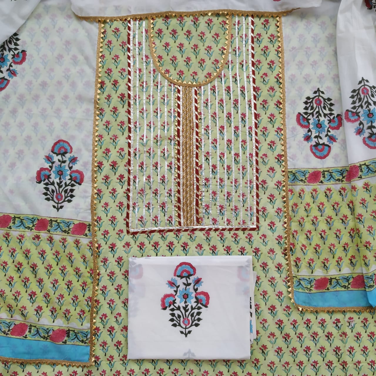 Festive Season Gota Collection with Classy Cotton Dupatta - (GOTA45)