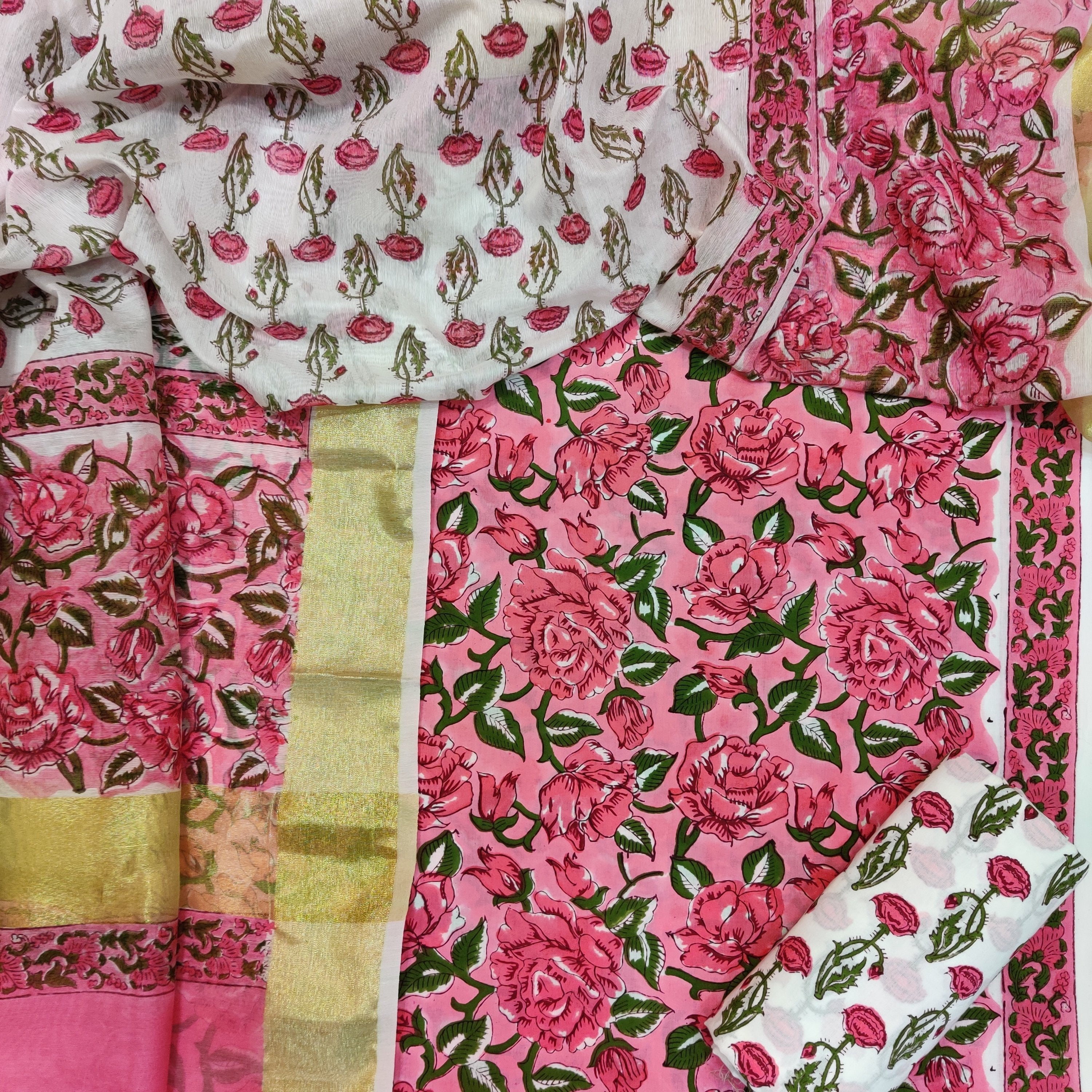 Classic Cotton Suits with  Premium Chanderi Silk Dupatta (CHD10) - ShalviFashion