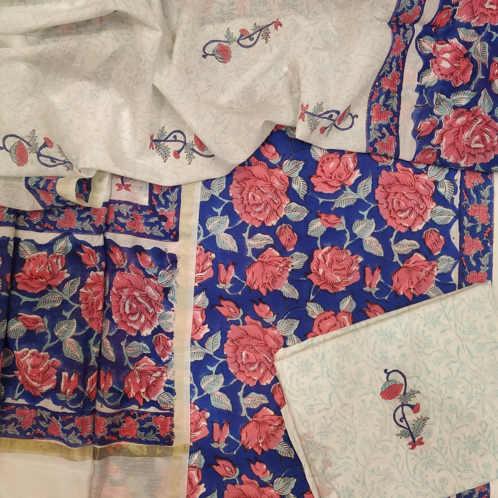 Classic Cotton Suits with  Premium Chanderi Silk Dupatta (CHD19) - ShalviFashion