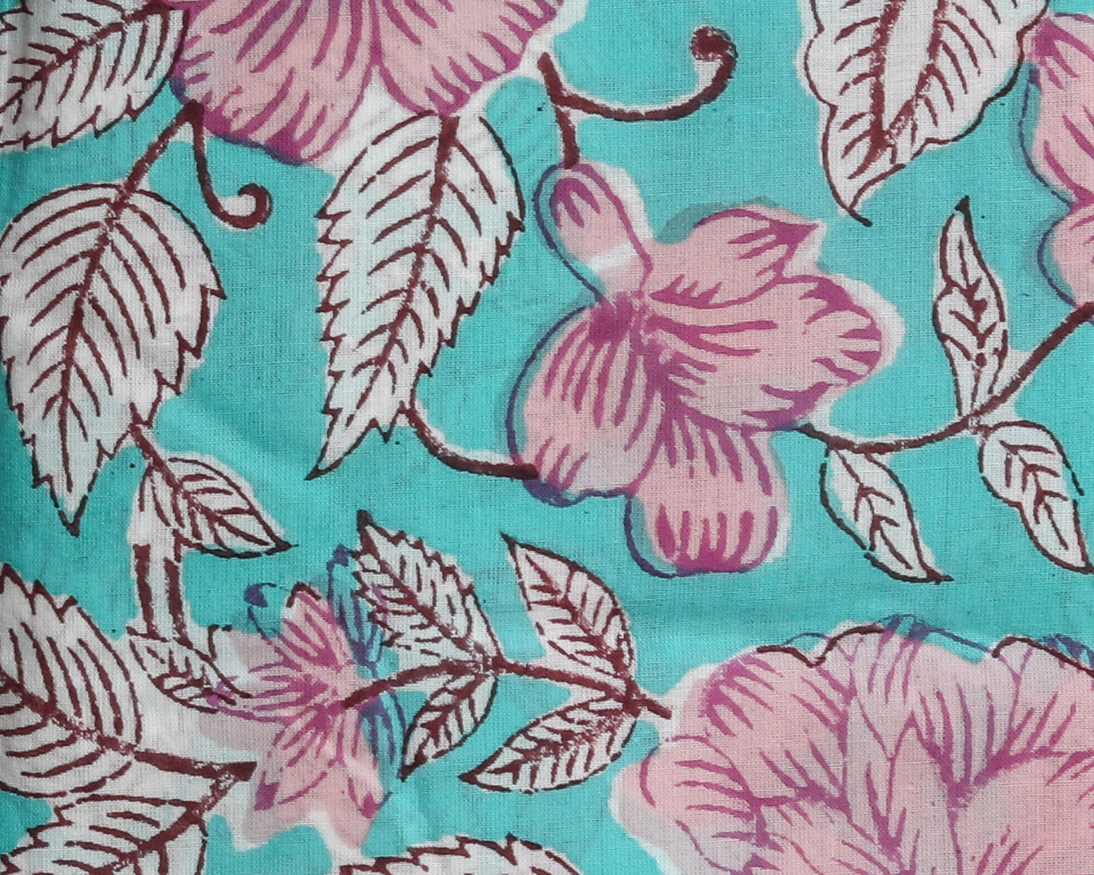Shalvi's Hand Block Floral Print Pure Cotton Suit material with Mulmul Dupatta (PRMUL107)