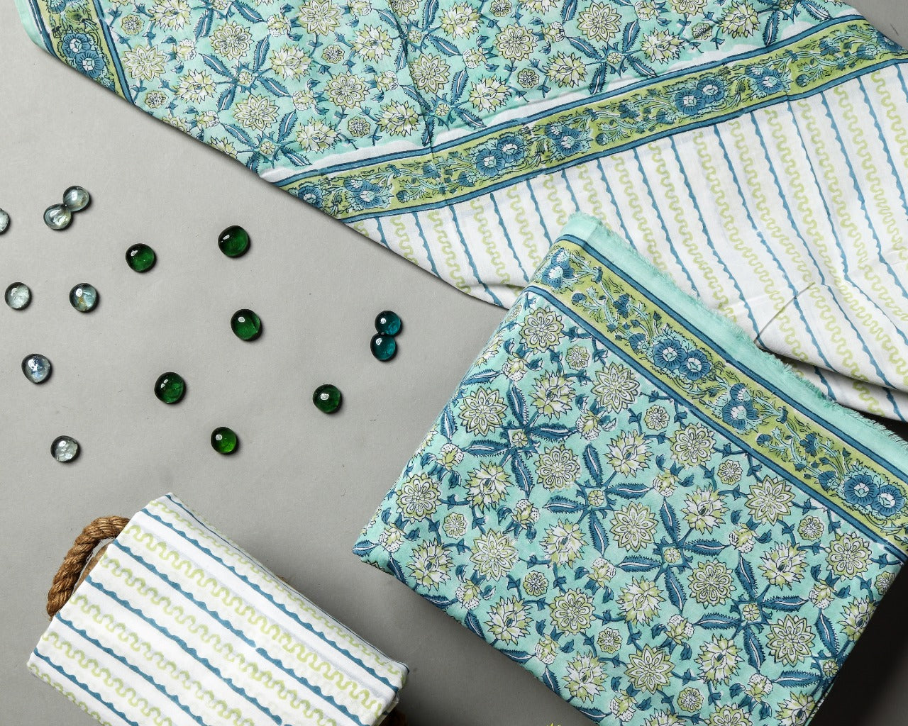 Shop Unstitched Pure Cotton Suit Material with Mulmul Dupatta (MAL291)