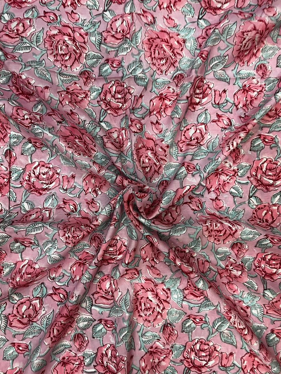Shop hand block print muslin silk running fabric online [cut- 5 meters] (MSF01)