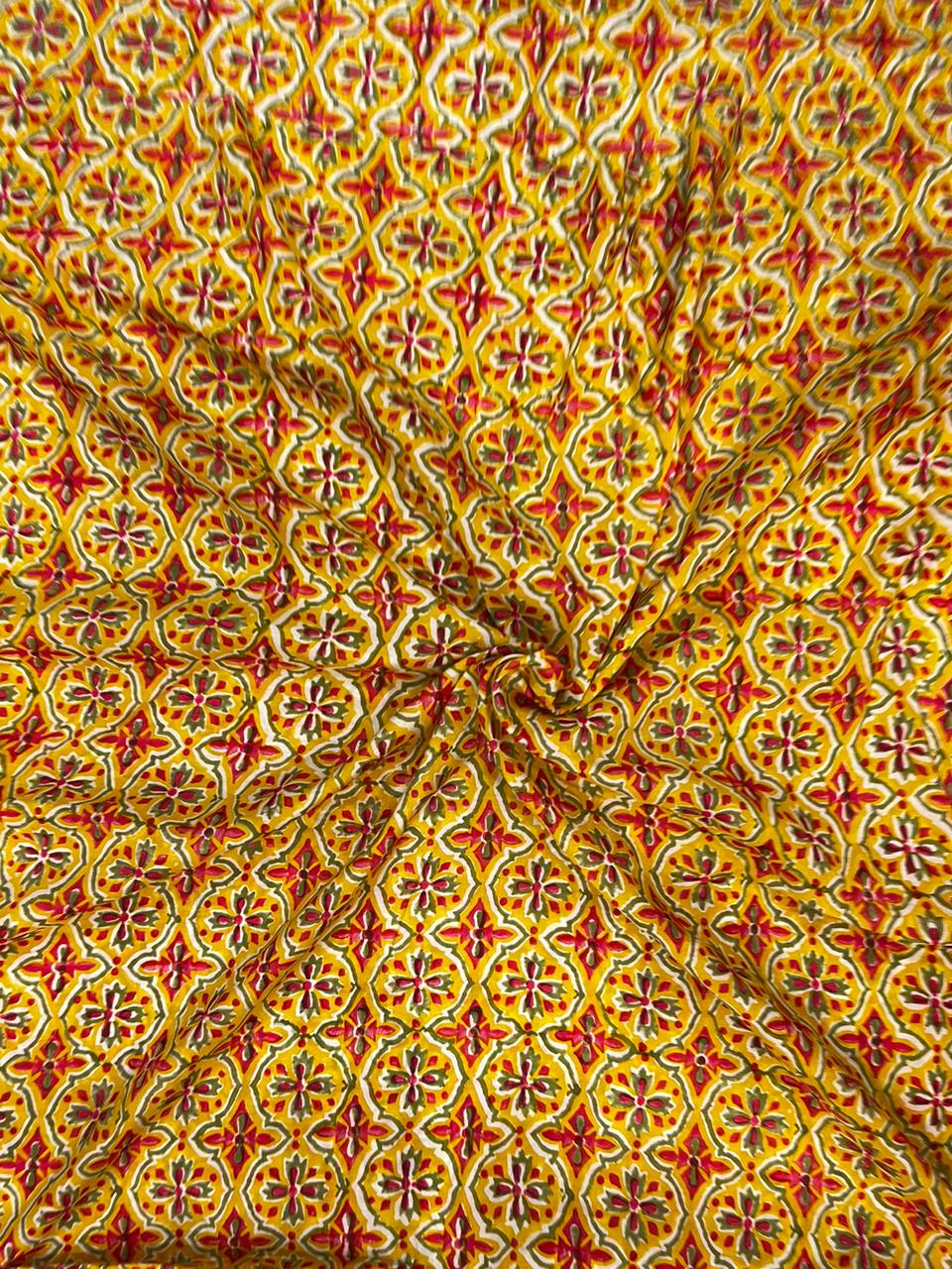 Shop jaipuri print muslin fabric running material [cut- 5 meters] (MSF03)