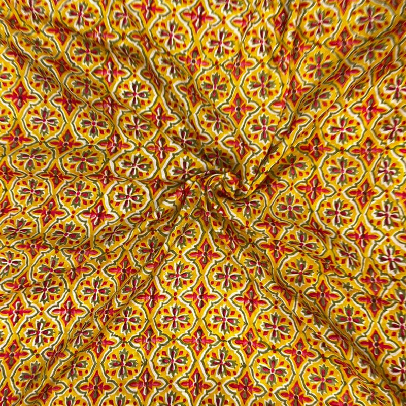 Shop jaipuri print muslin fabric running material [cut- 5 meters] (MSF03)