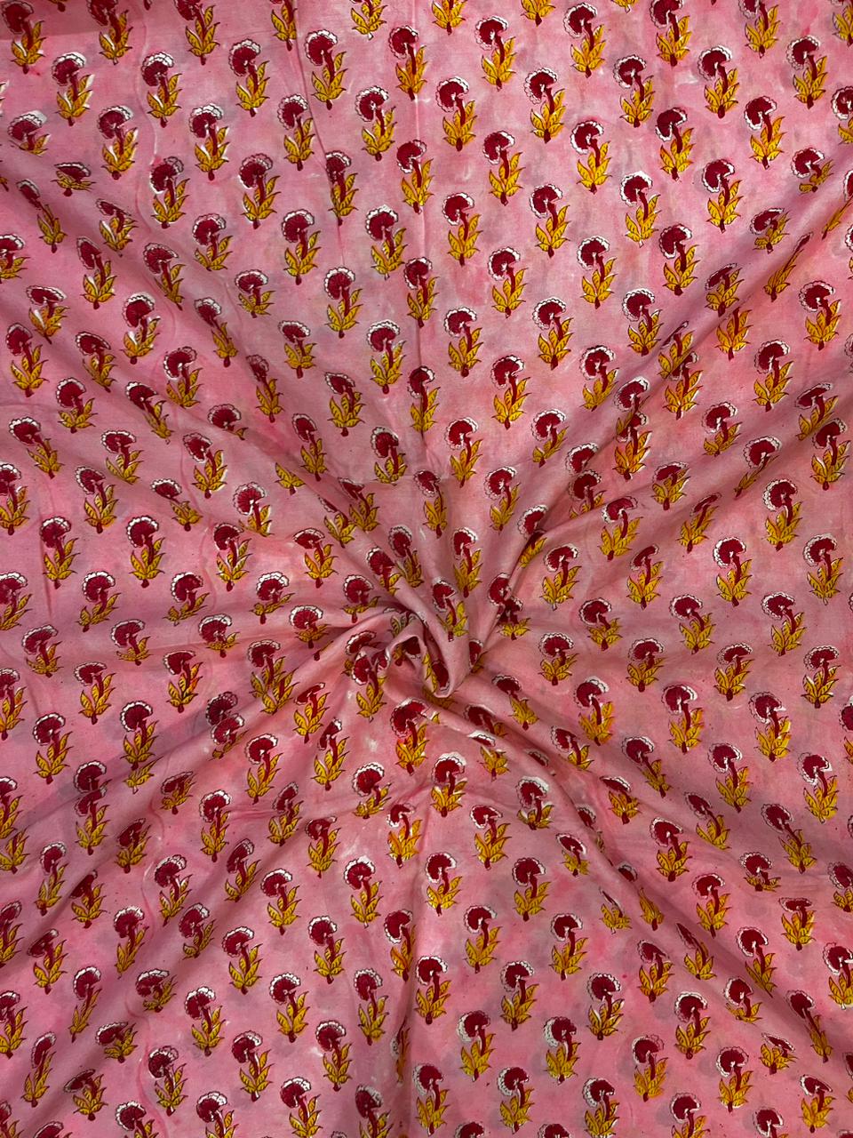 Shop traditional hand block print muslin silk fabric in jaipur [cut- 5 meters] (MSF05)