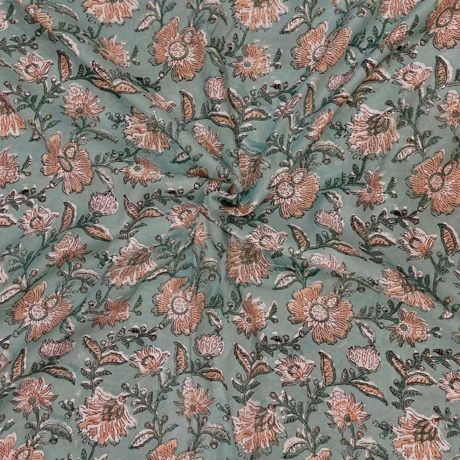 Shop block print pure muslin fabric online shopping [cut- 5 meters] (MSF06)
