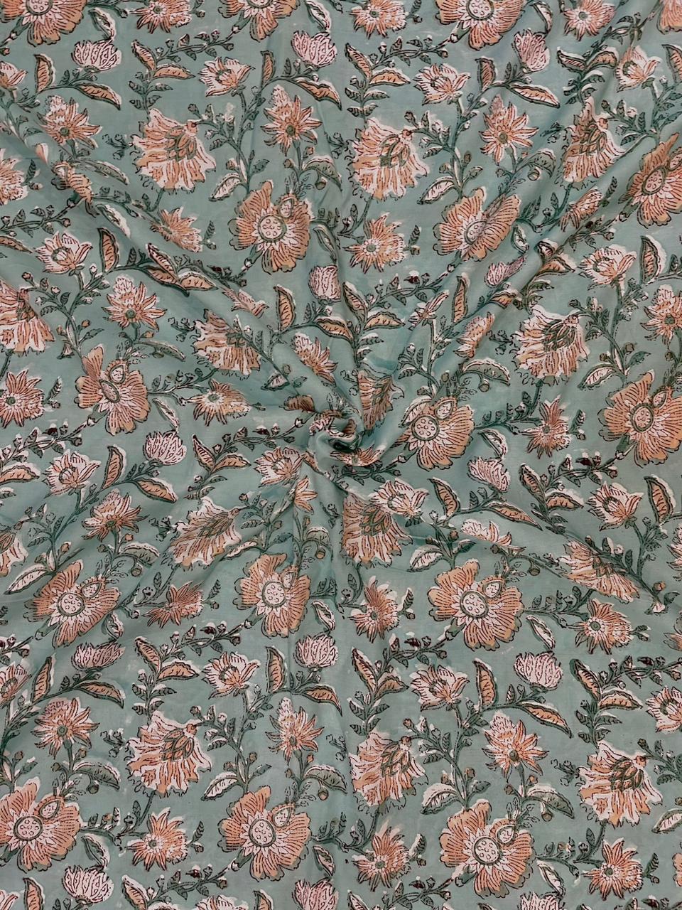 Shop block print pure muslin fabric online shopping [cut- 5 meters] (MSF06)