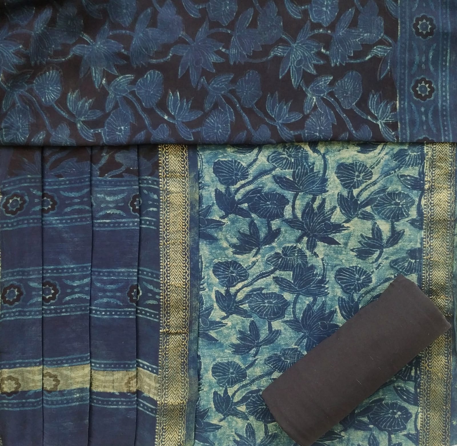 Shop ajrak print maheshwari silk suit sets (MSL307)