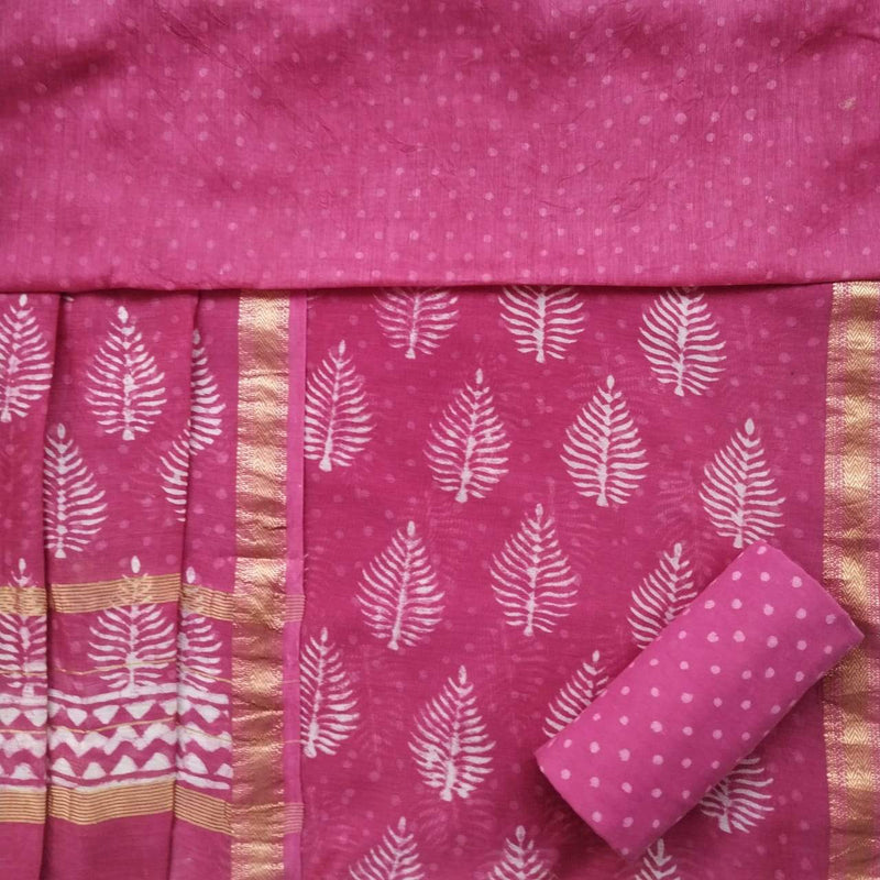Shop Unstitched Print Maheshwari Silk Suit sets (MSL78)