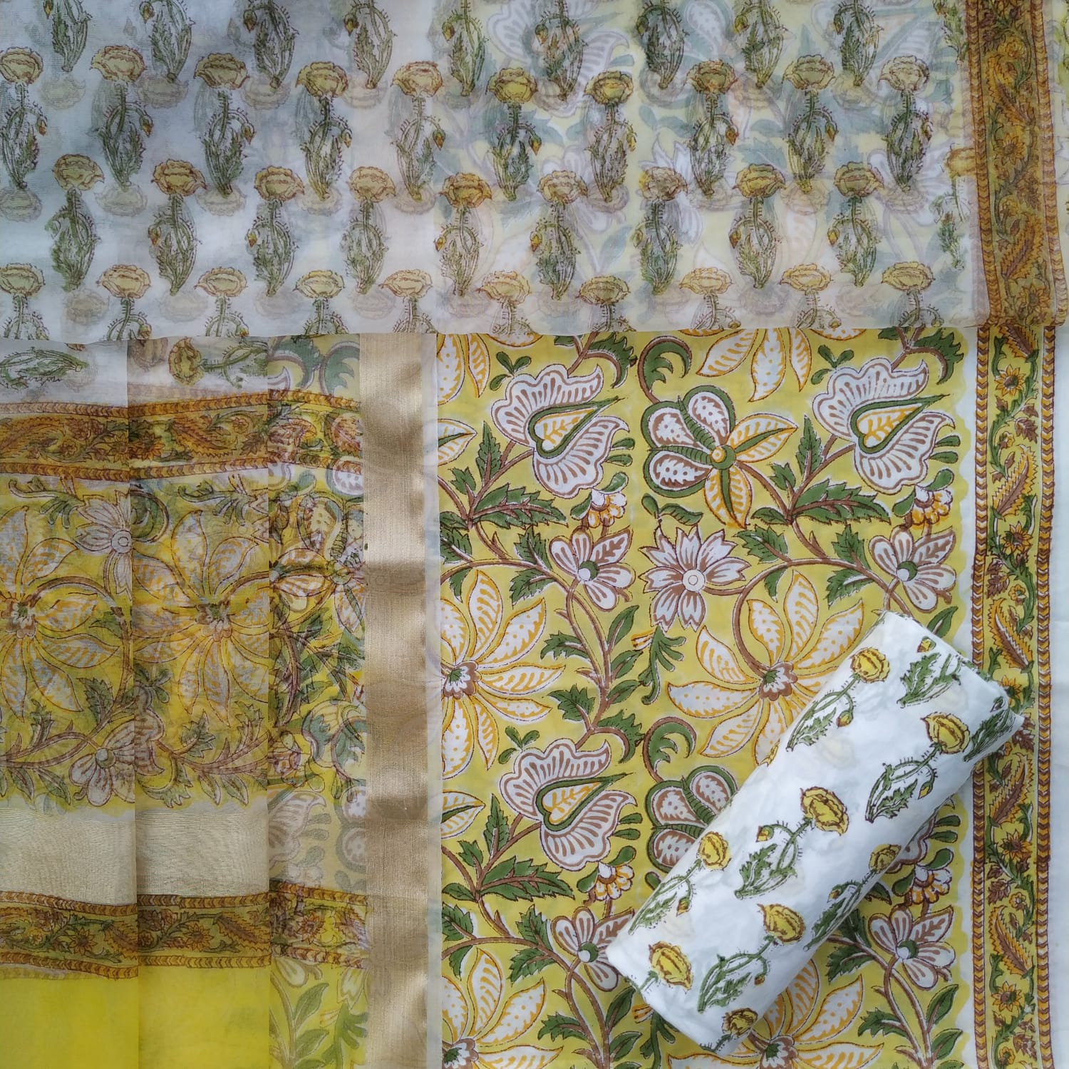 Shop organza dupatta cotton suit sets in jaipur (ORG177)