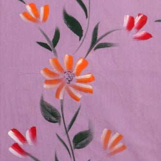 Shop hand painted cotton suit sets with organza dupatta online (ORG214)