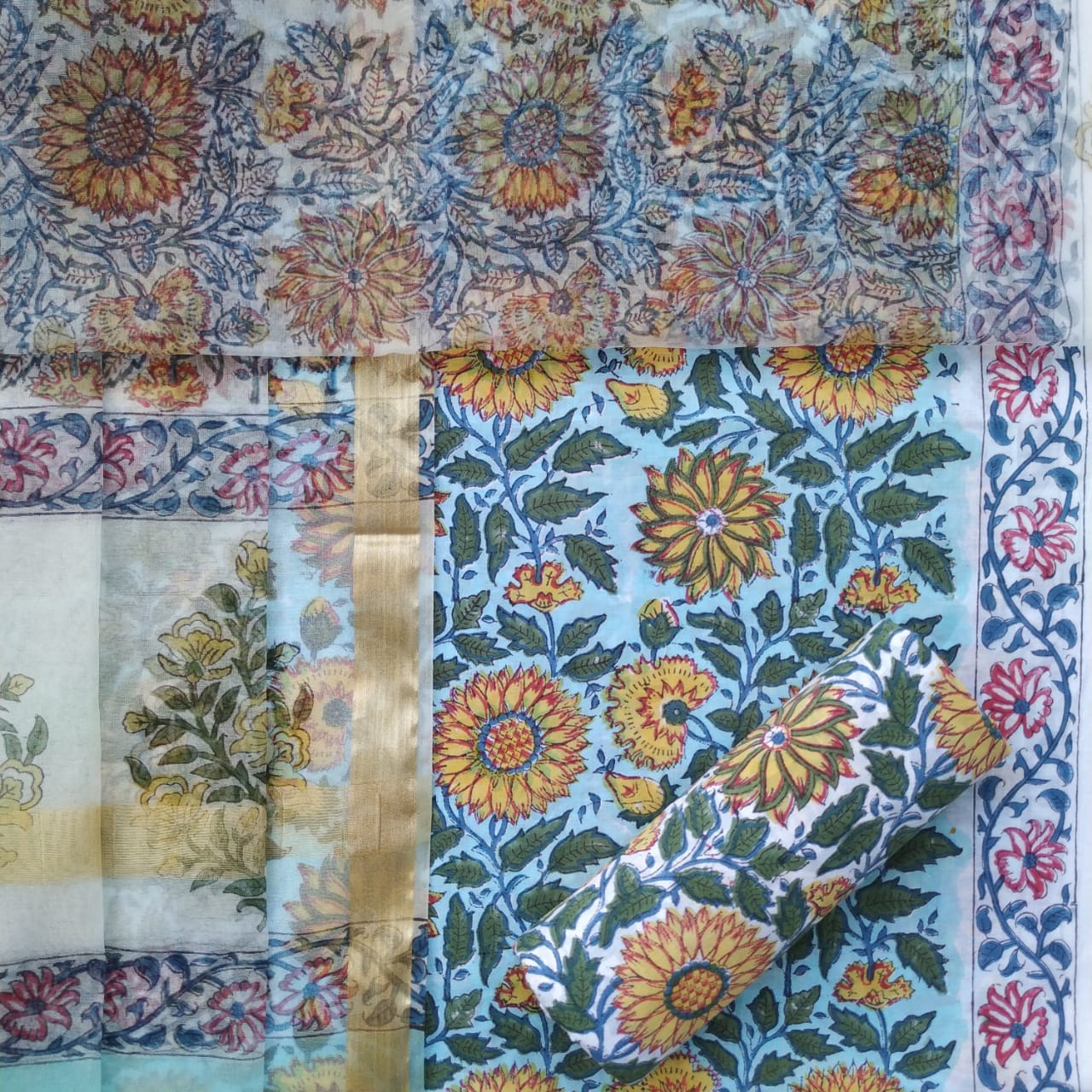 Shop organza dupatta cotton suits in jaipur (ORG266)