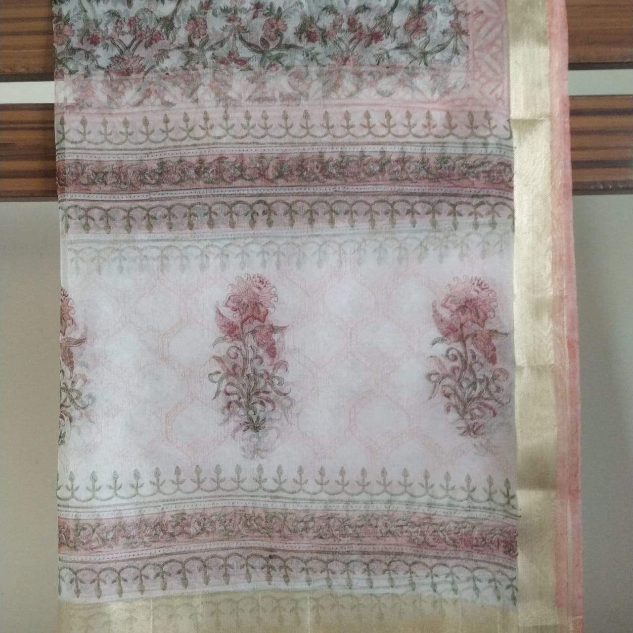 Shop Unstitched Pure Cotton Suit Material with Organza Dupatta (ORG62)