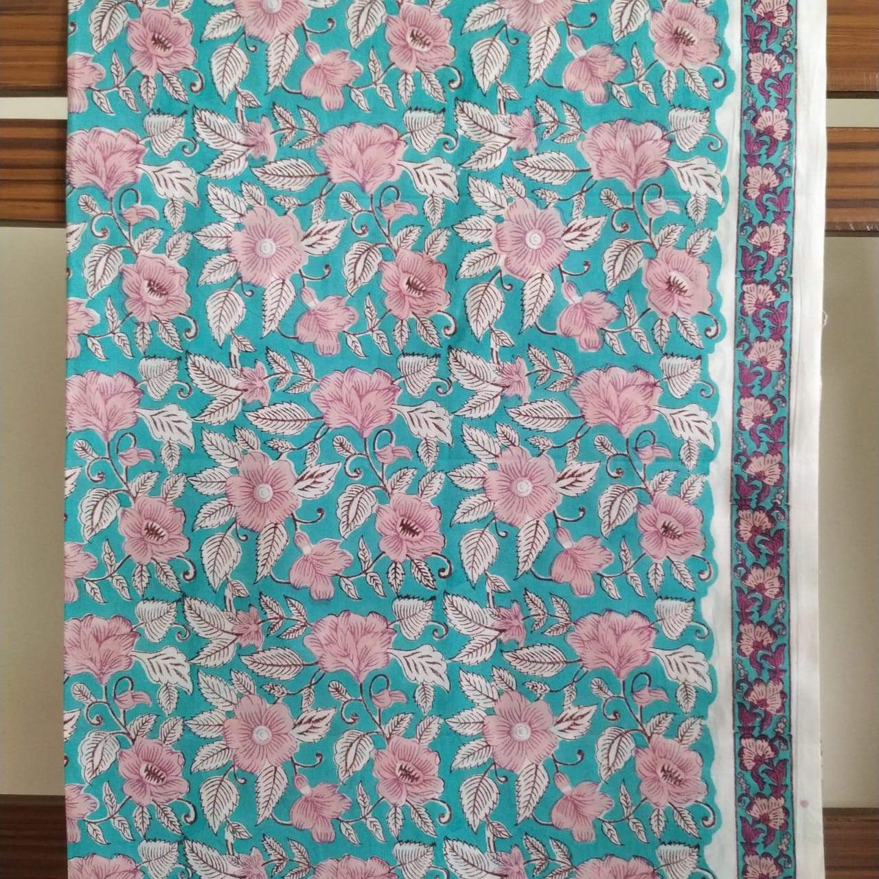 Designer Floral Print Pure Cotton Suit with Organza Dupatta (ORG66)
