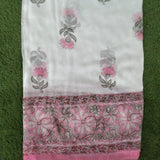 Shop Unstitched Hand Block Print Pure Cotton Suits with Chiffon Dupatta (PCHF166)