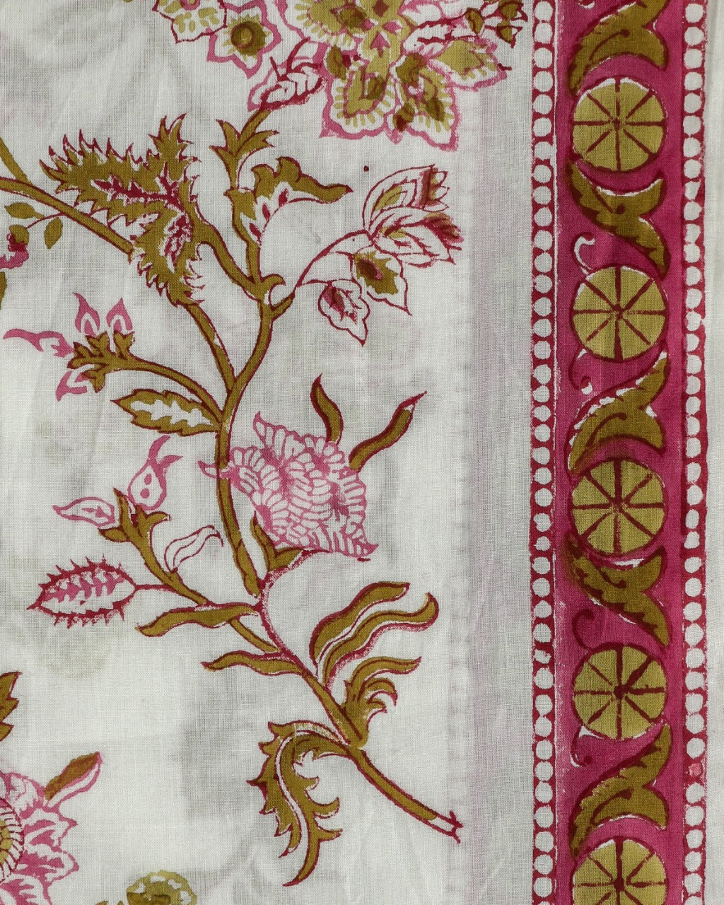 Shop Unstitched Hand Block Print Pure Cotton Suits with Chiffon Dupatta (PCHF175)