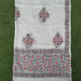 Shop Unstitched Hand Block Print Pure Cotton Suits with Chiffon Dupatta (PCHF180)